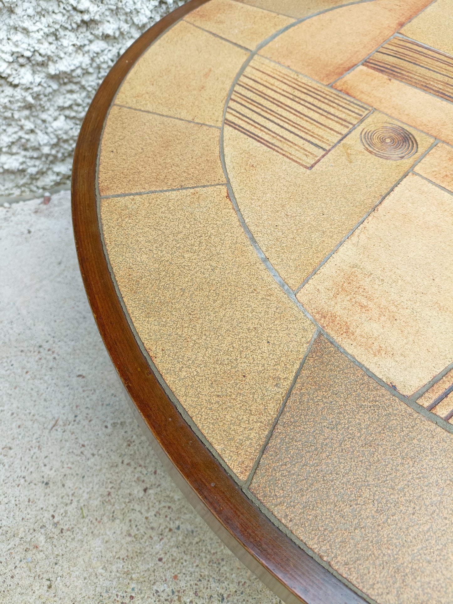 Table basse ronde céramique 1960s