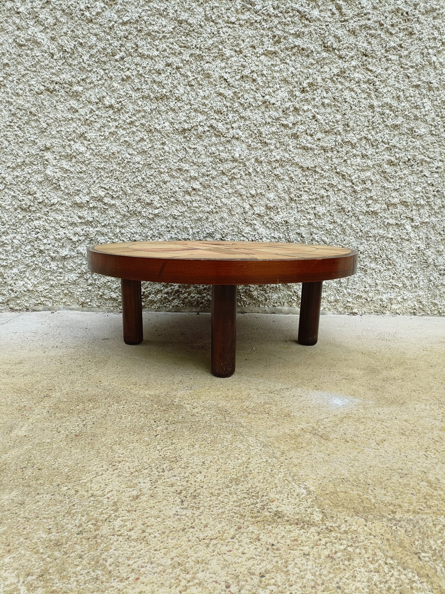 Table basse ronde céramique 1960s