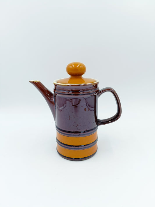 Théière orange et marron vintage