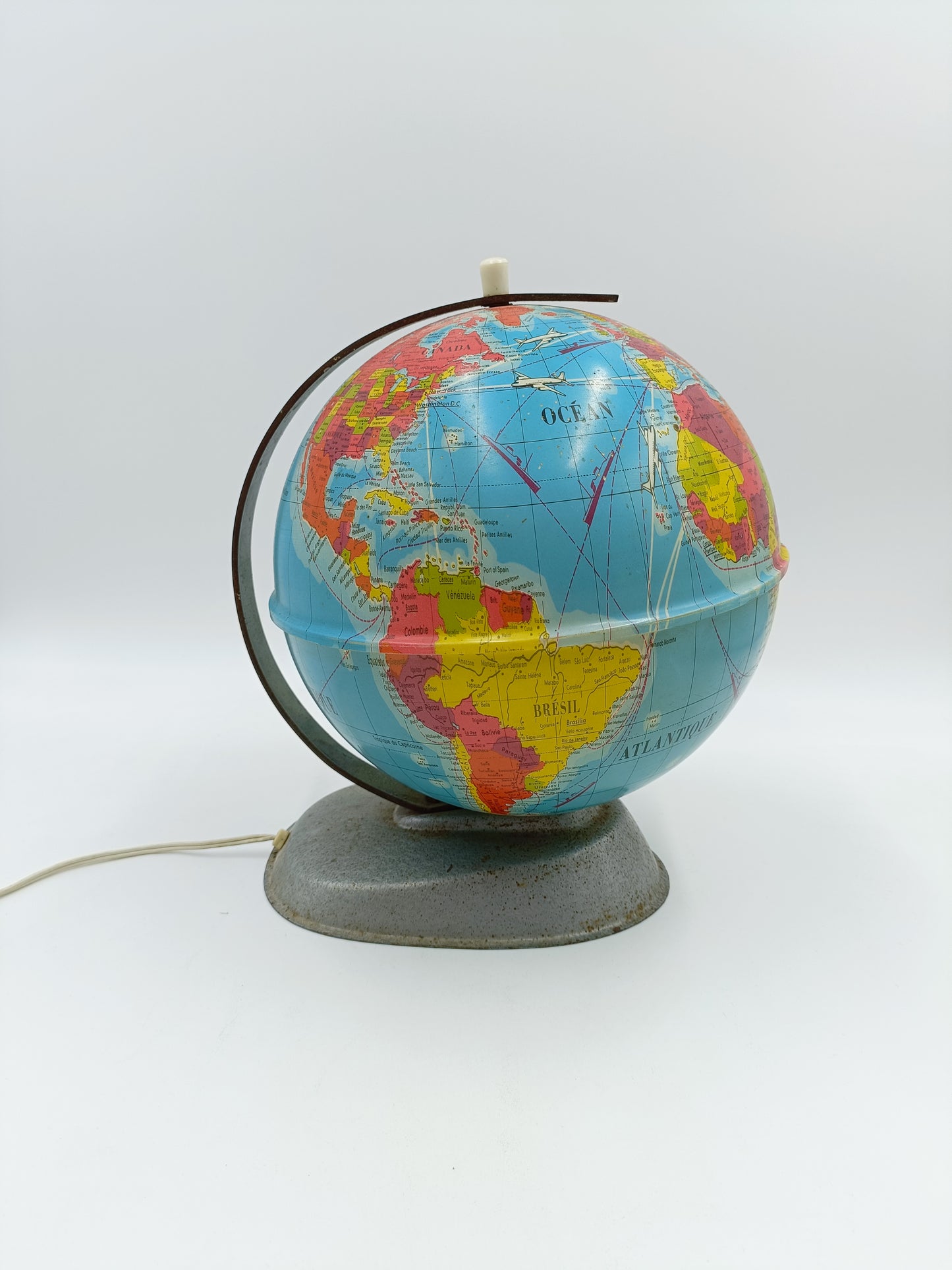 Globe terrestre vintage lumineux