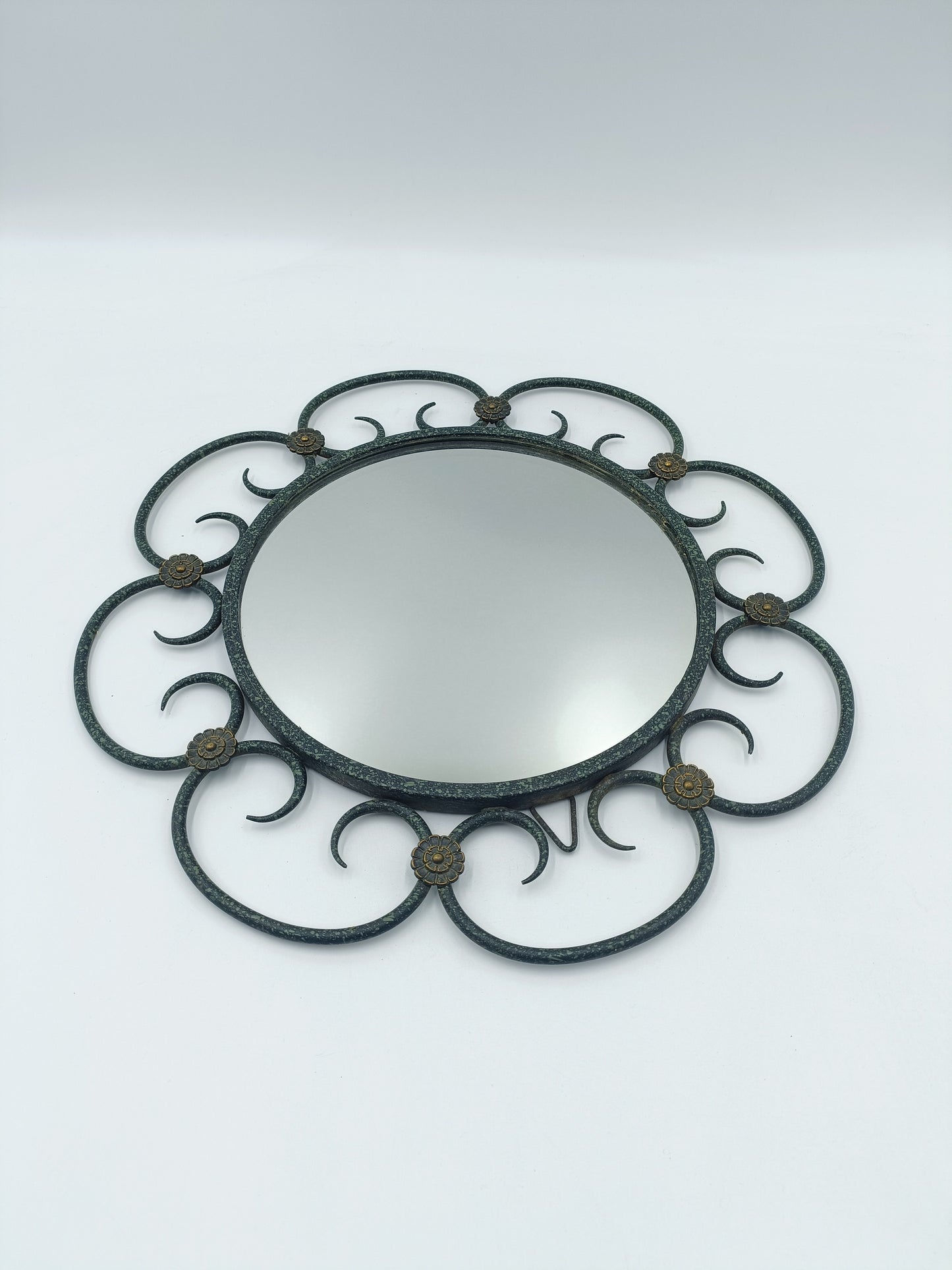 Miroir fleur métallique vintage